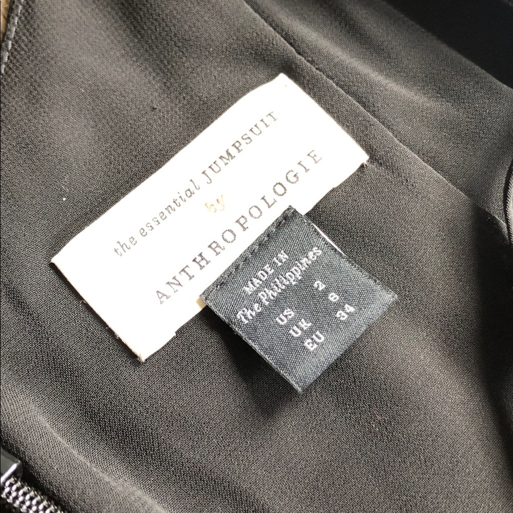 Anthropologie The Essential JumpSuit Black Polka Dots 2 - Picture 7 of 10